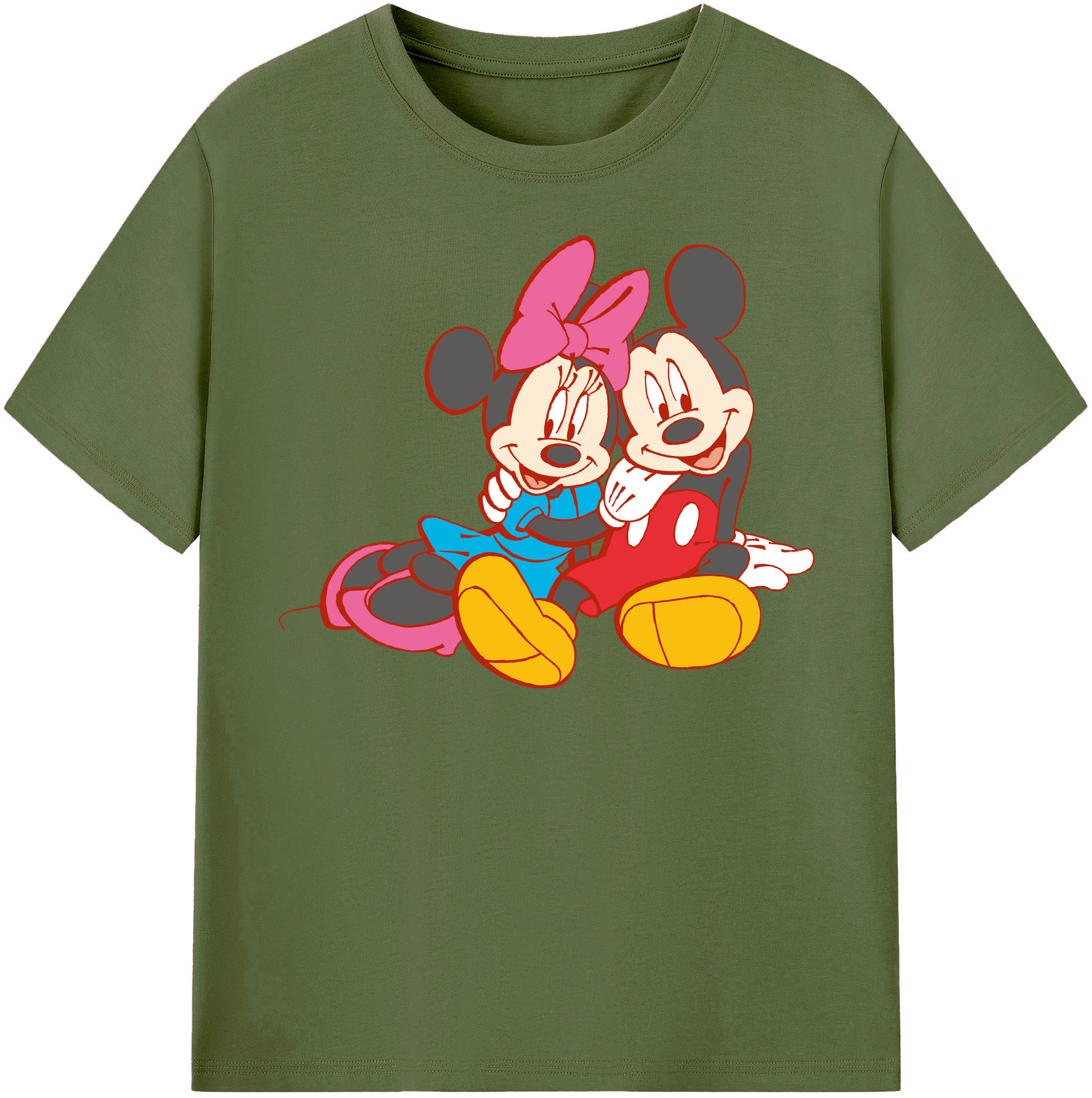 （画像用） ミッキーマウス Mickey Mouse 綿100％半袖Tシャツ（フロントプリント）